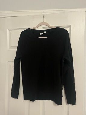 TNA Black Long Sleeve Waffle Knit Top